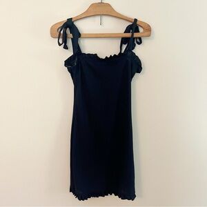 Pretty Little Thing Black Ruffle Mini Dress